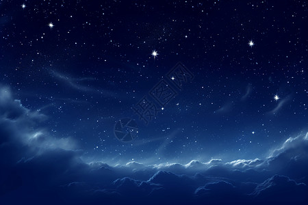 星光璀璨的夜空背景图片