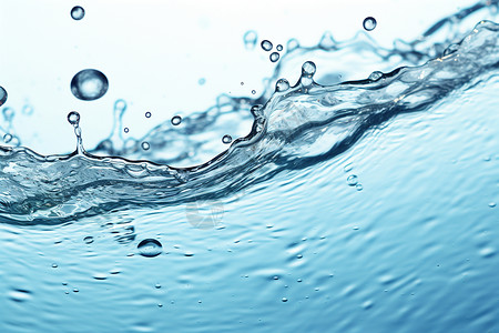 蓝柑气泡水中的蓝波纹和气泡设计图片
