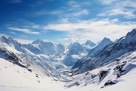 美丽壮观的雪山背景图片