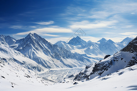 冰雪覆盖的山脉背景图片