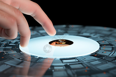 科技光盘未来之手触碰科技设计图片