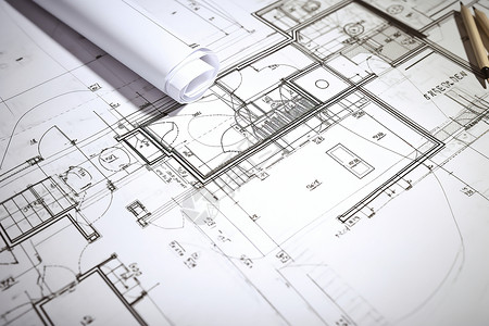 设计蓝图房屋住宅建筑的规划设计图纸背景
