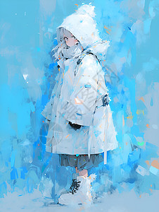 冬日里的女孩背景图片