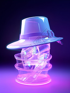 神秘梦幻的绅士帽子背景图片