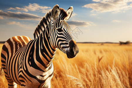非洲草原上的斑马背景图片