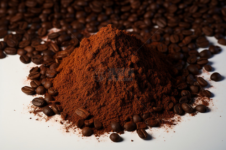 醇香的咖啡粉末图片