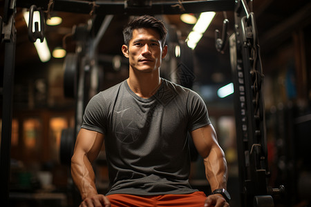 健身的肌肉男性背景图片