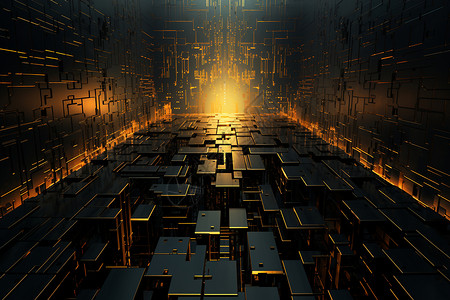 抽象的科技迷宫背景图片