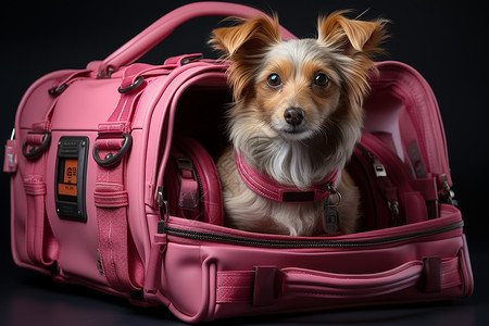 粉色包包中的宠物背景图片