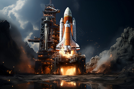 科技的火箭发射背景图片
