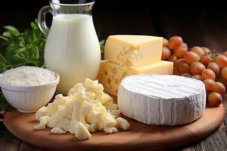 美味的牛奶奶酪背景图片