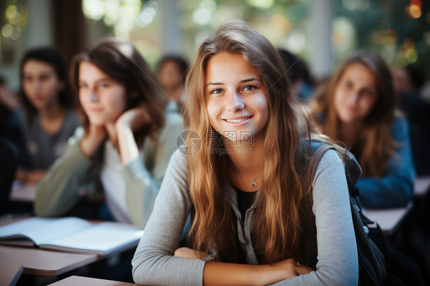 学习的年轻女性图片