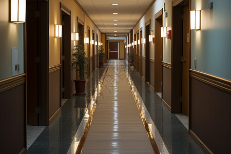 长长的走廊背景图片