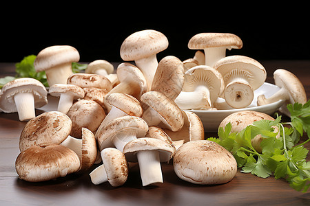 一堆香菇蘑菇菌物高清图片