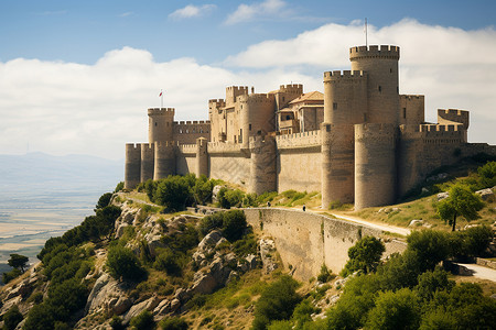 山上的城堡背景图片