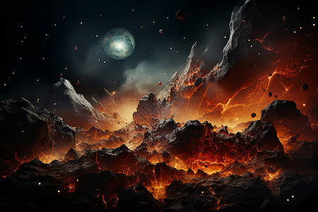 陨石星宇宙奇观设计图片