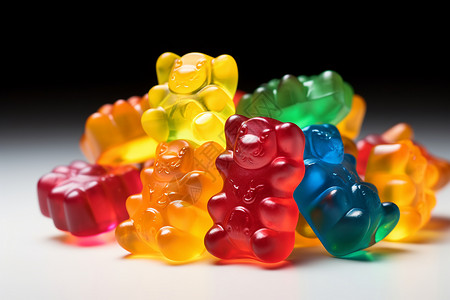 多彩糖果堆小熊软糖高清图片