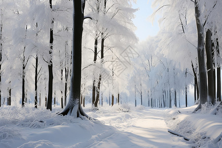 冬日森林背景图片