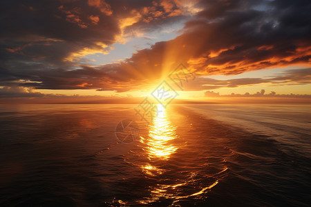 海上日出海日落地平线高清图片