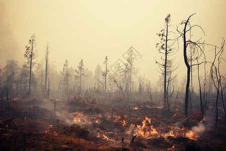 烈火燃烧的森林背景图片