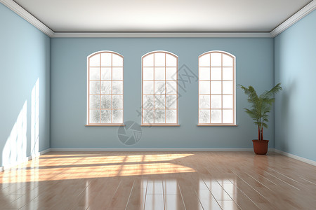 阳光照耀的现代房间背景图片