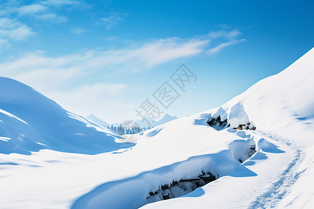 冰雪山峰风光背景图片