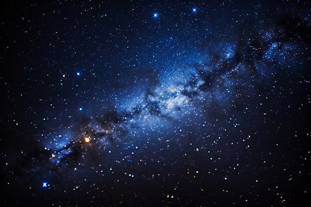 浩瀚银河星空中一个巨大明亮的星星插画