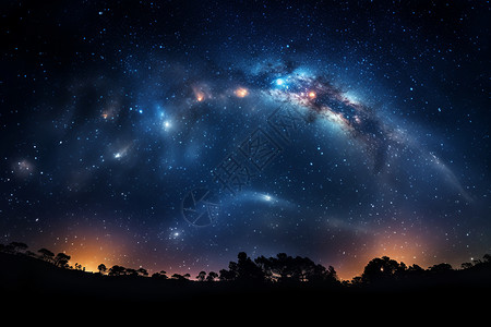 夜晚的星系背景图片