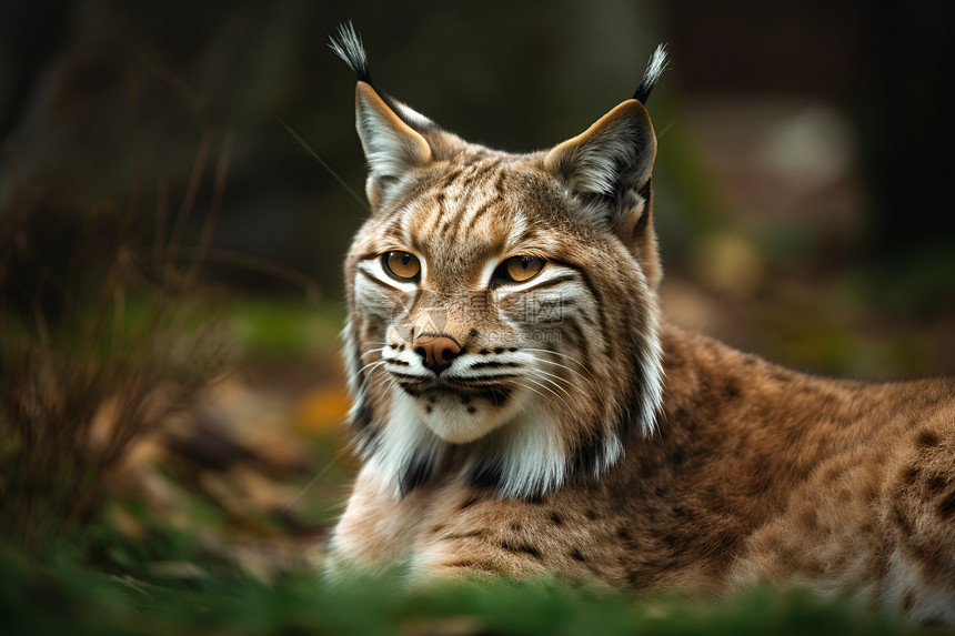 狂野眼神的山猫图片