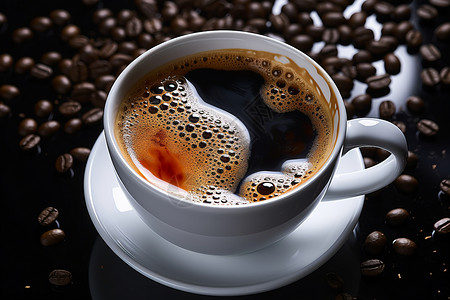 杯中香醇的咖啡背景图片