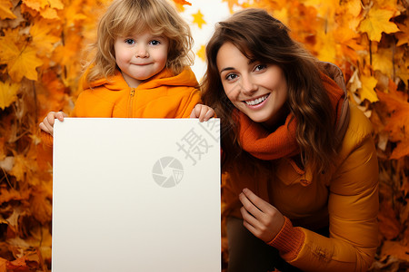 秋天的幸福家庭背景图片