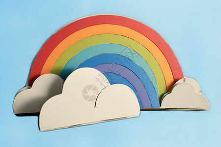 手工制作的彩虹背景图片