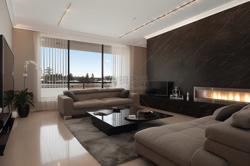 现代宽敞明亮的客厅图片