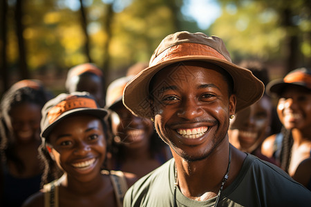 黑人学生黑人团队中微笑的男士背景