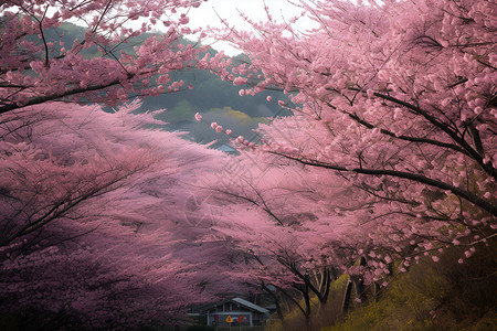 粉色花海背景图片
