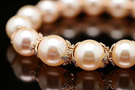 珍珠与钻石的手链背景图片