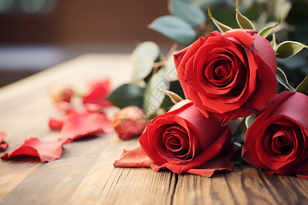 浪漫的红色玫瑰花背景图片