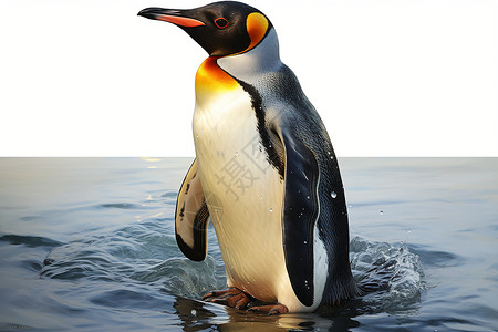 水面上的企鹅背景图片