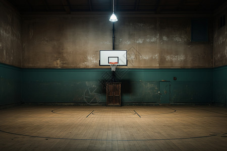 陈旧的篮球场背景图片