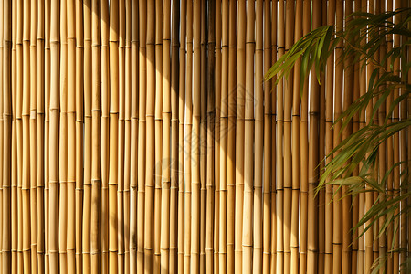 公园里的竹子栅栏背景图片