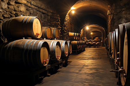 波光粼粼的酒窖背景图片