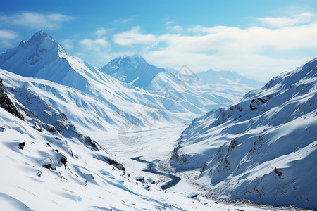 冰雪皑皑的山脉背景图片