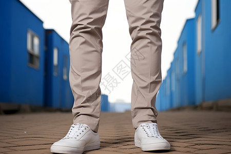 裤子款式时尚款式的裤子和帆布鞋背景