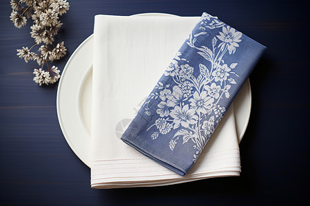 绣花餐桌布背景图片
