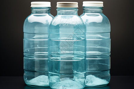 三个蓝色水瓶背景图片