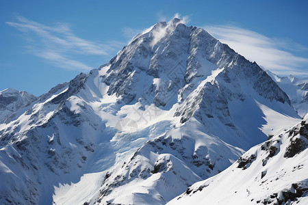 冬日积雪的山脉背景图片