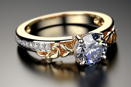 奢华昂贵的钻石戒指高清图片
