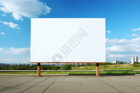 户外广场上的空白广告牌背景图片