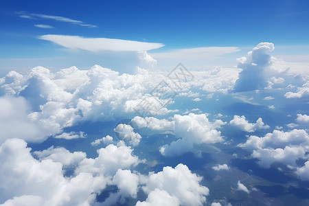 浮动云彩的天空景观背景图片