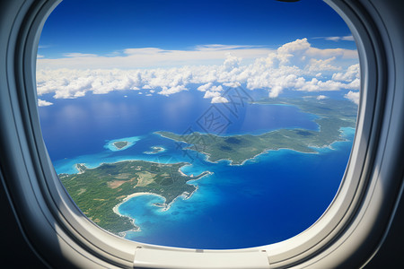俯瞰热带岛屿的景观背景图片
